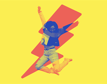 Graphic image of girl jumping